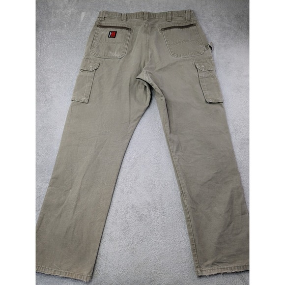 Wrangler Riggs Workwear Men's Size 38x36 Cargo Pants Brown Cotton Ripstop - Picture 3 of 16